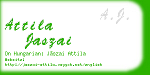 attila jaszai business card